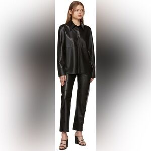 Nanushka Vinny Pant in Black Vegan Leather ASO Kourtney Kardashian